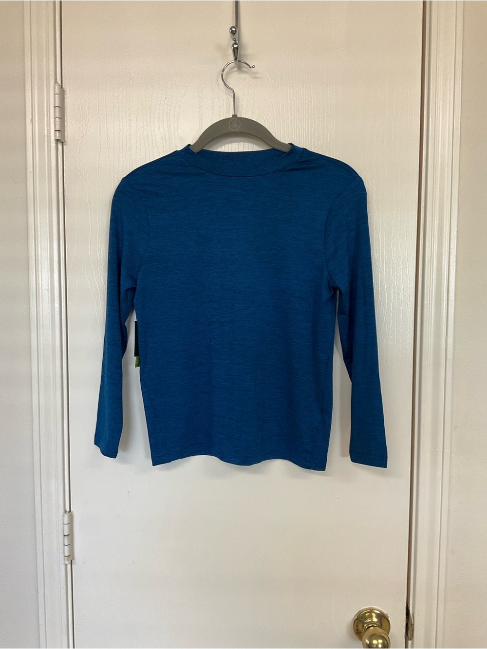 tek gear blue heathered long sleeve performance top